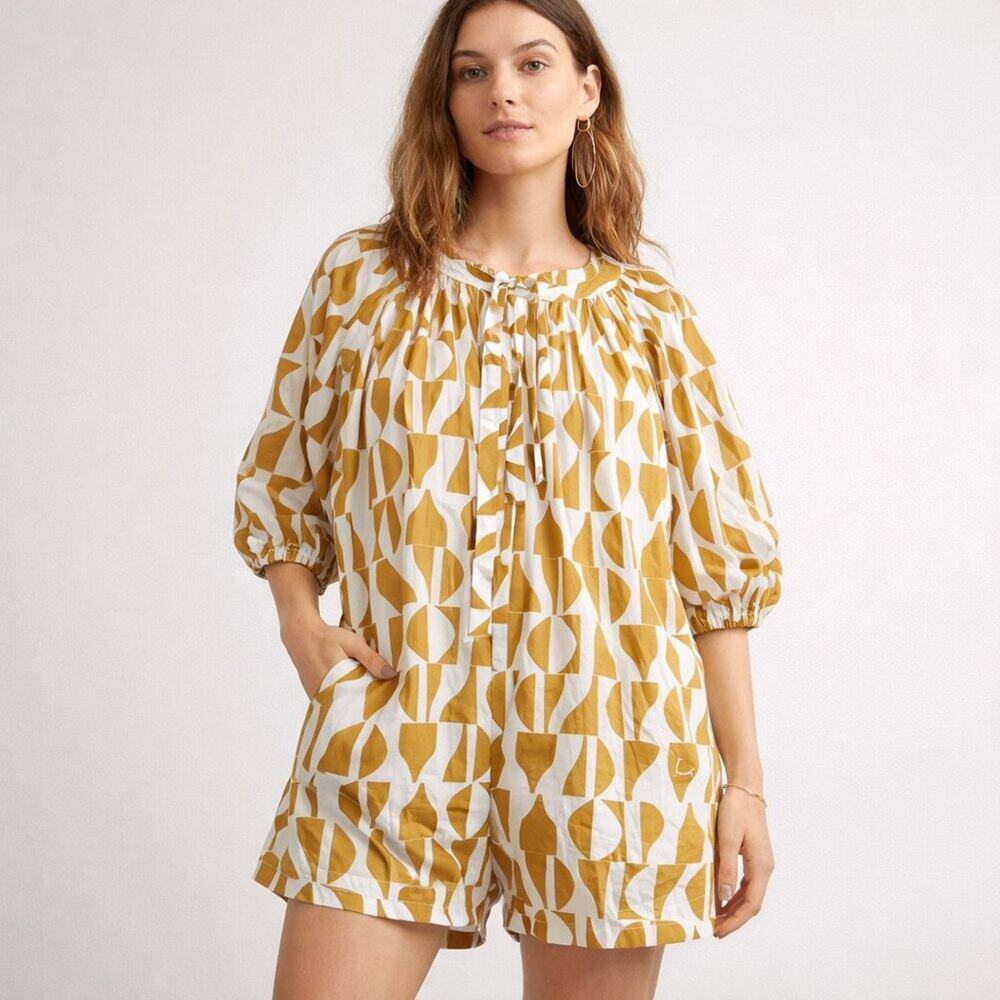 Bird & Kite Playsuit Butterscotch Yellow Print Size S
